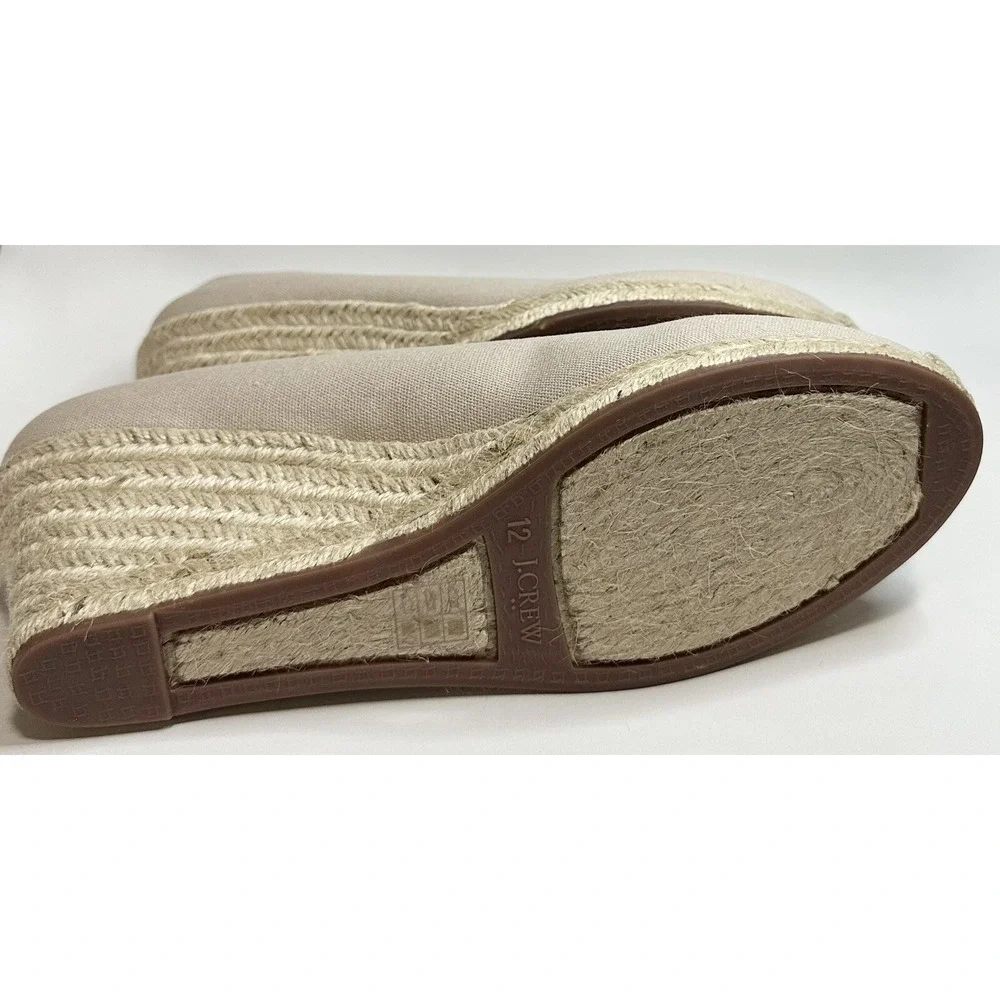 J.Crew Factory Shoes Women's Size 12 Canvas Espadrille Flax Beige